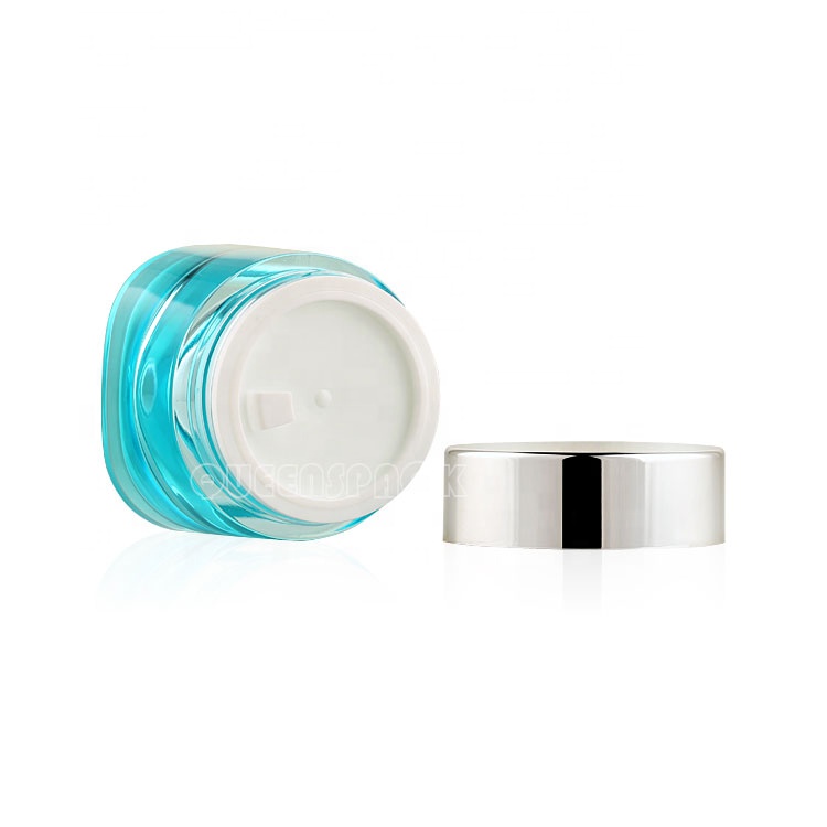 High-end Cosmetic Acrylic Skincare Cream Jar 15ML 50ML Lid Round Bottom Square Cream Bottle