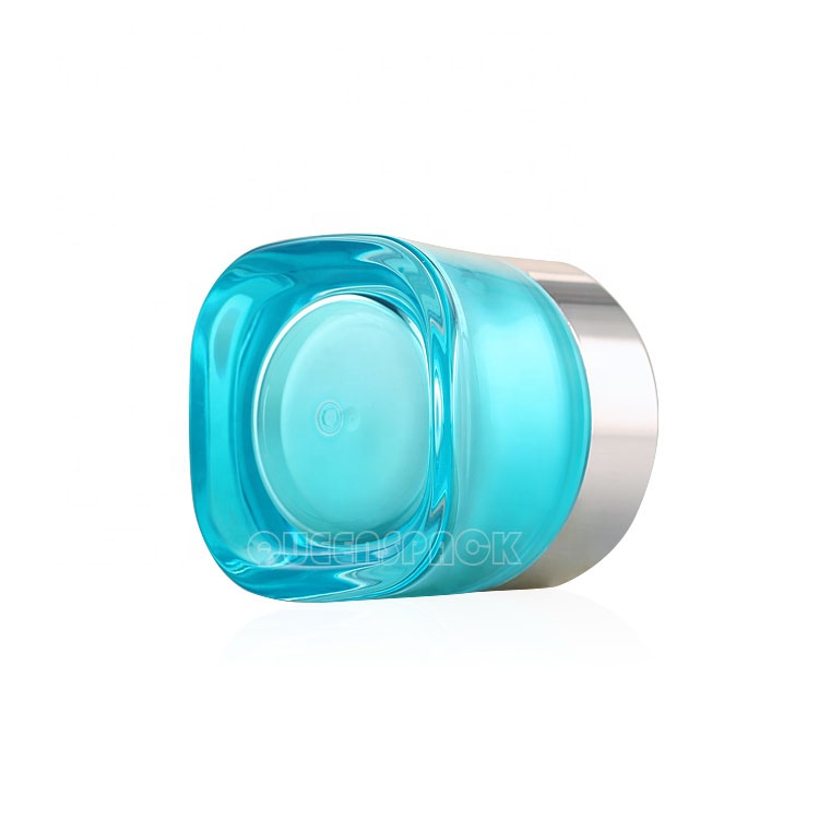 High-end Cosmetic Acrylic Skincare Cream Jar 15ML 50ML Lid Round Bottom Square Cream Bottle