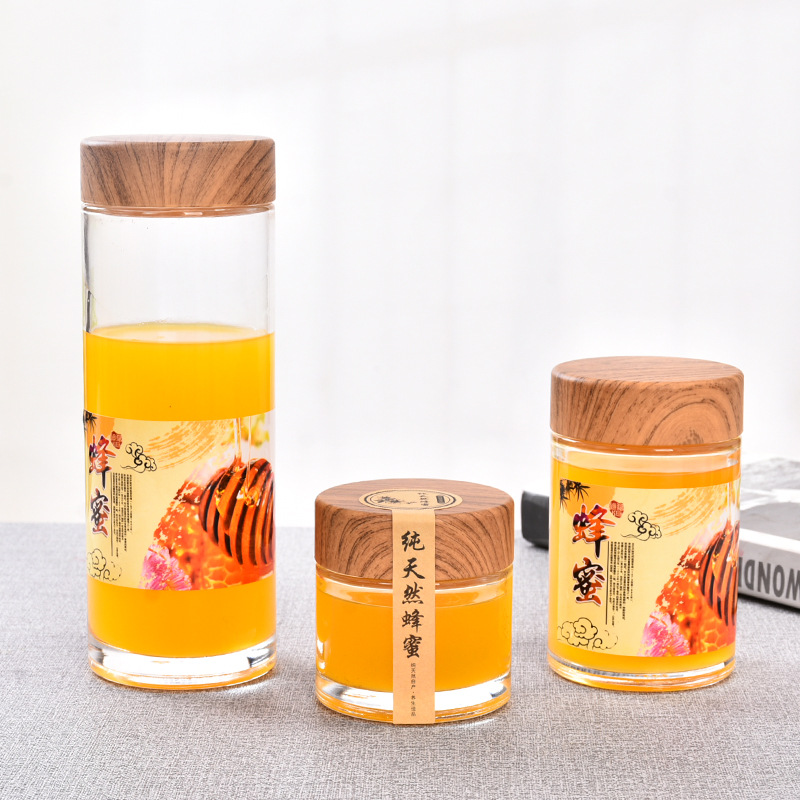 High-end Thick Round Lead-free Honey Jar Bottle Sealed Storage Tank Bird's Nest Bottle