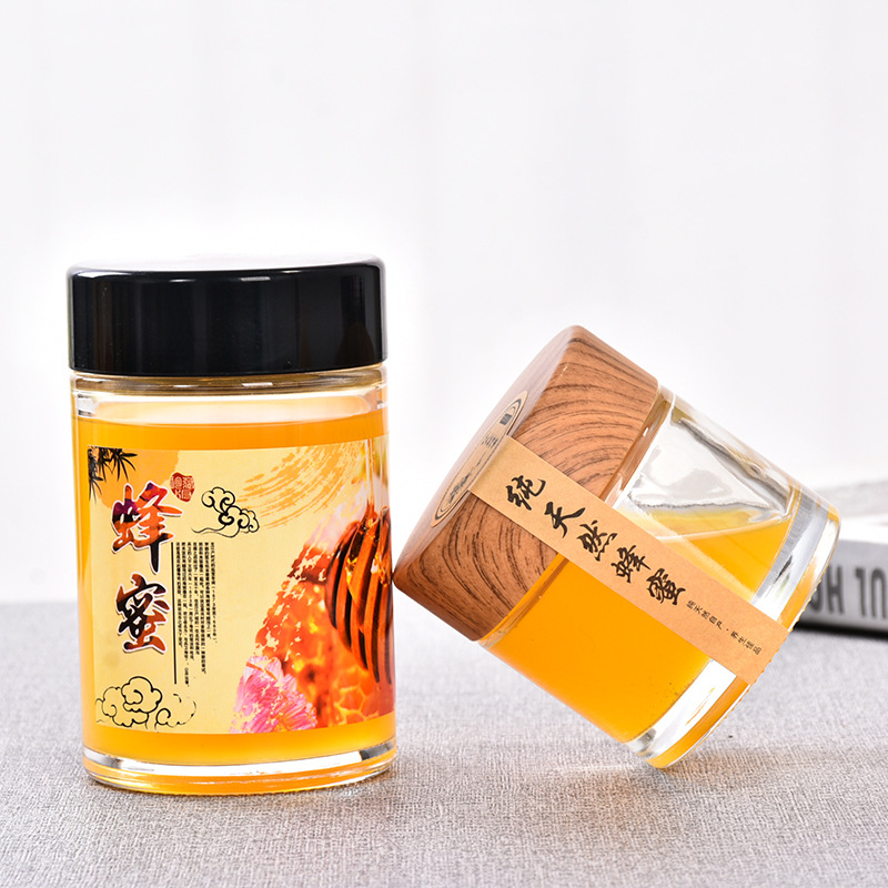 High-end Thick Round Lead-free Honey Jar Bottle Sealed Storage Tank Bird's Nest Bottle