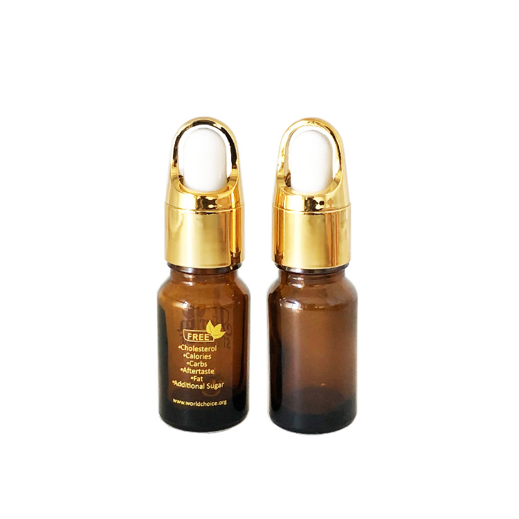 High end amber 10ml glass dropper bottle essential oil cosmetic serum bottle custom