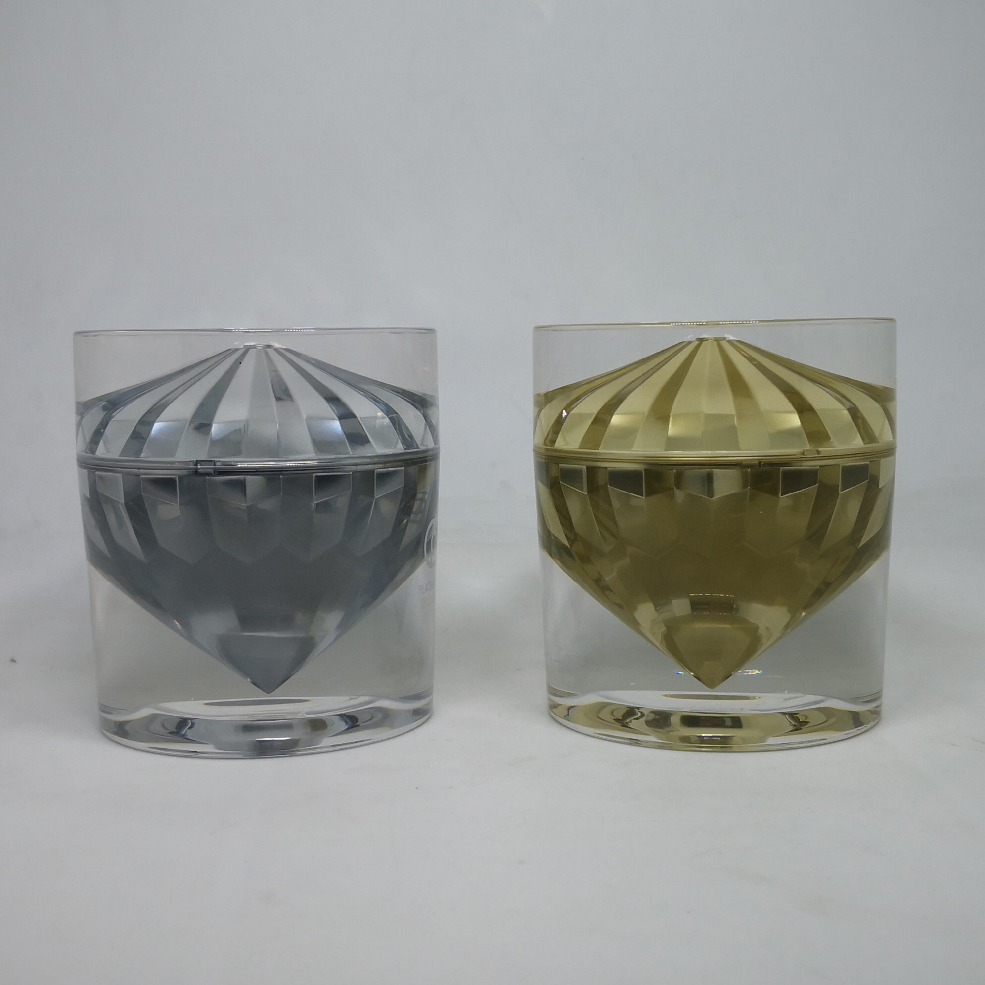 High end custom gold Acrylic Cosmetic Jar 15g 50g for skin care packaging