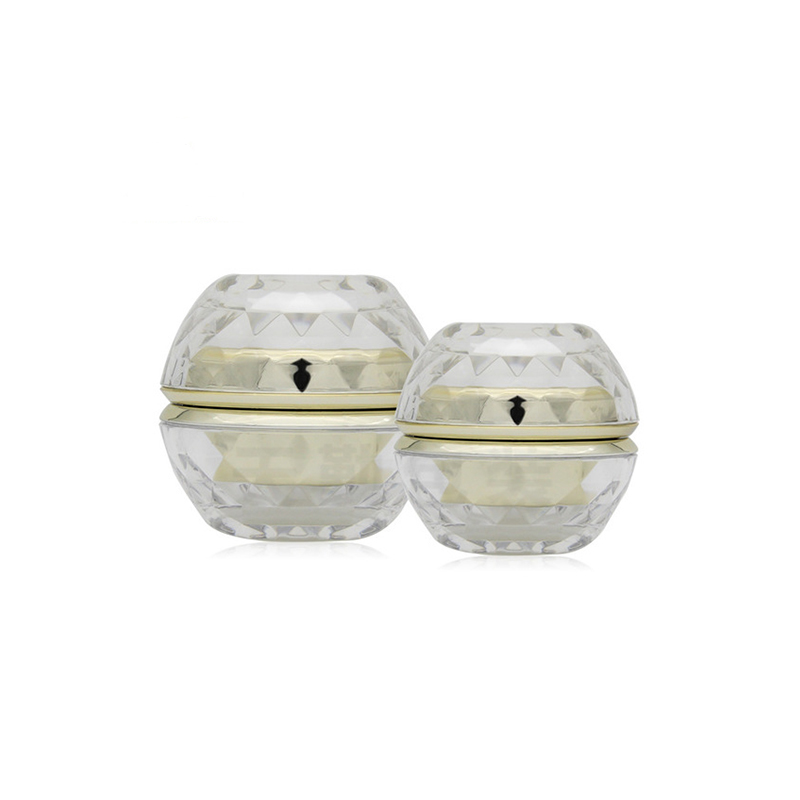 High end custom logos screen printing sphere personal care acrylic shining diamond ball shape cream jar luxury