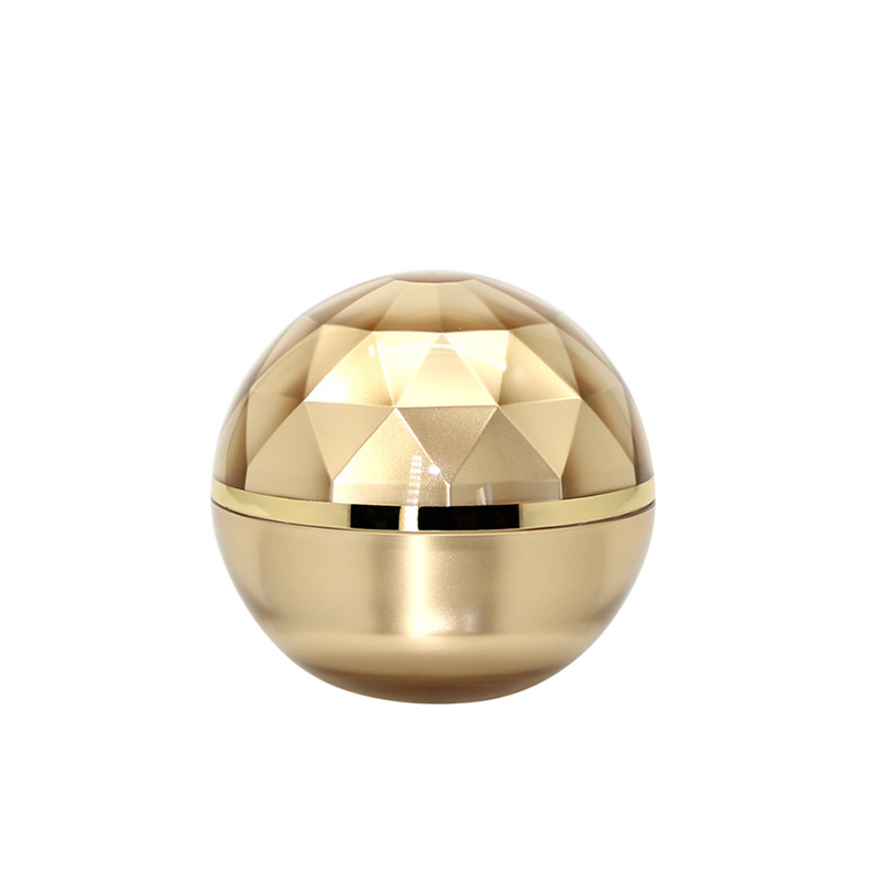 High end custom logos screen printing sphere personal care acrylic shining diamond ball shape cream jar luxury