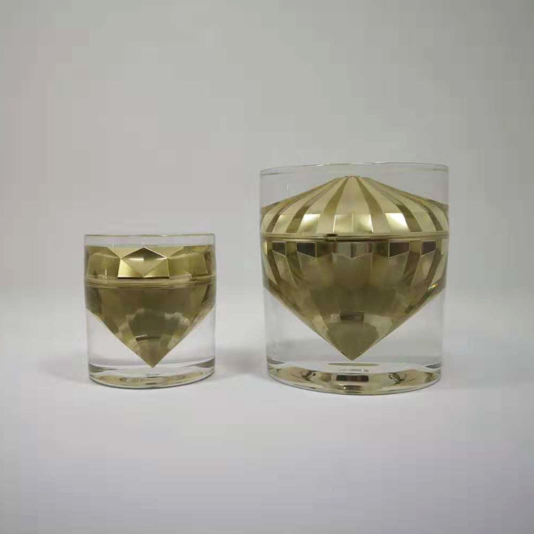 High end diamond cosmetic acrylic jars 50 ml silver for facial care packaging