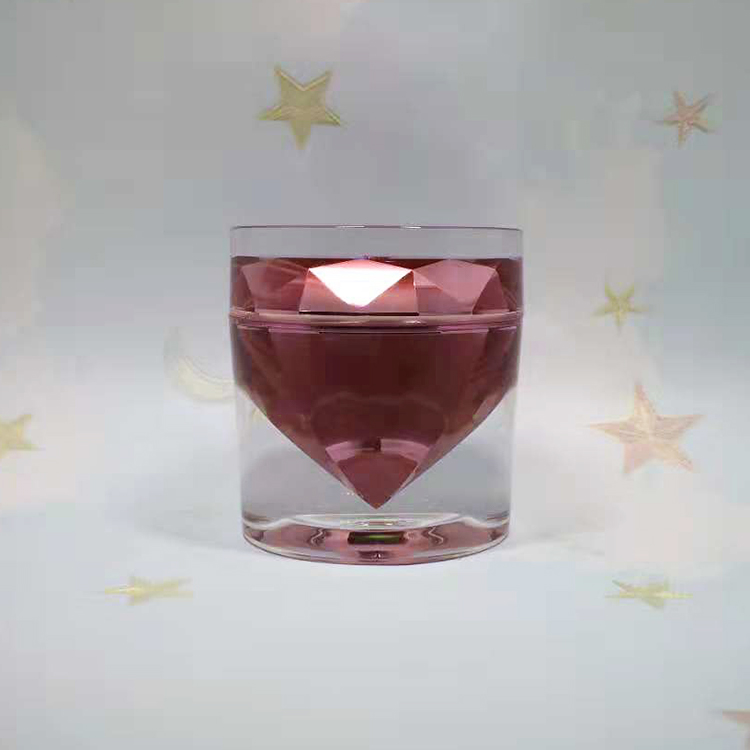 High end diamond cosmetic acrylic jars 50 ml silver for facial care packaging