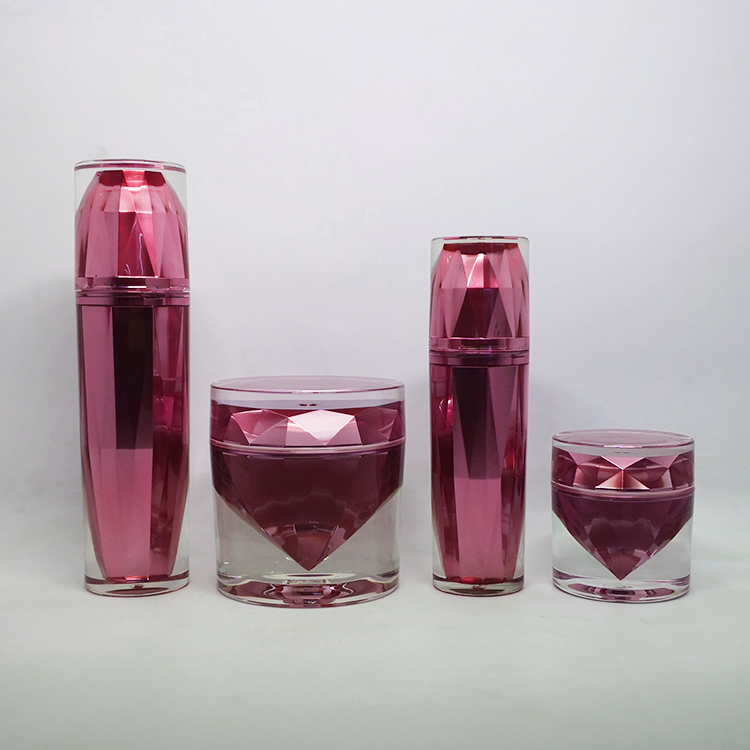 High end diamond cosmetic acrylic jars 50 ml silver for facial care packaging