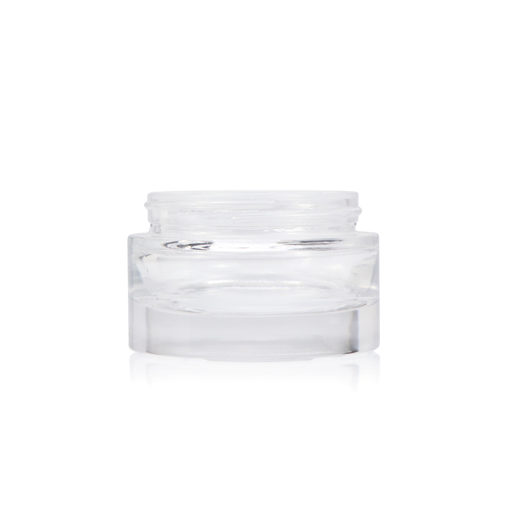 High end empty 15g 50g custom blue round wide mouth cosmetic cosmetic jar eye cream glass jar for sale