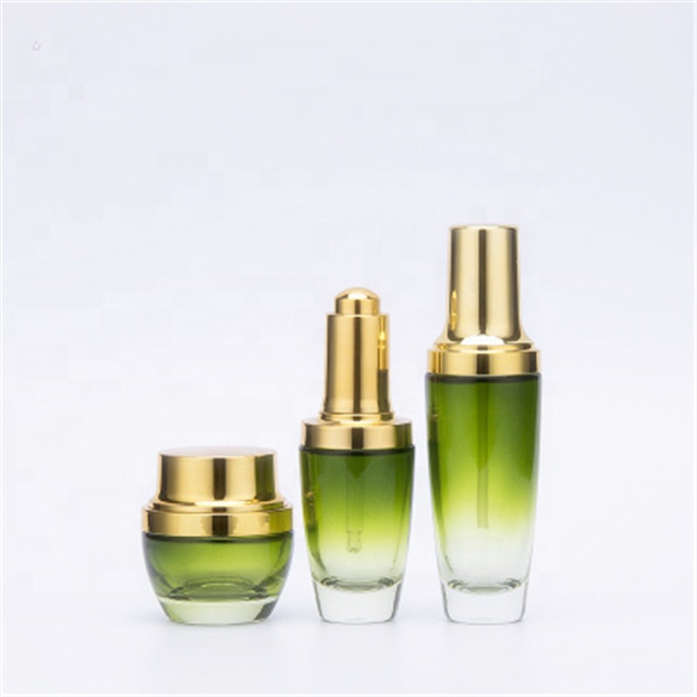 High end frosted matte black cosmetic lotion cream glass bottle jar