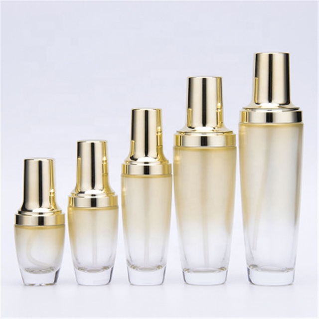 High end frosted matte black cosmetic lotion cream glass bottle jar