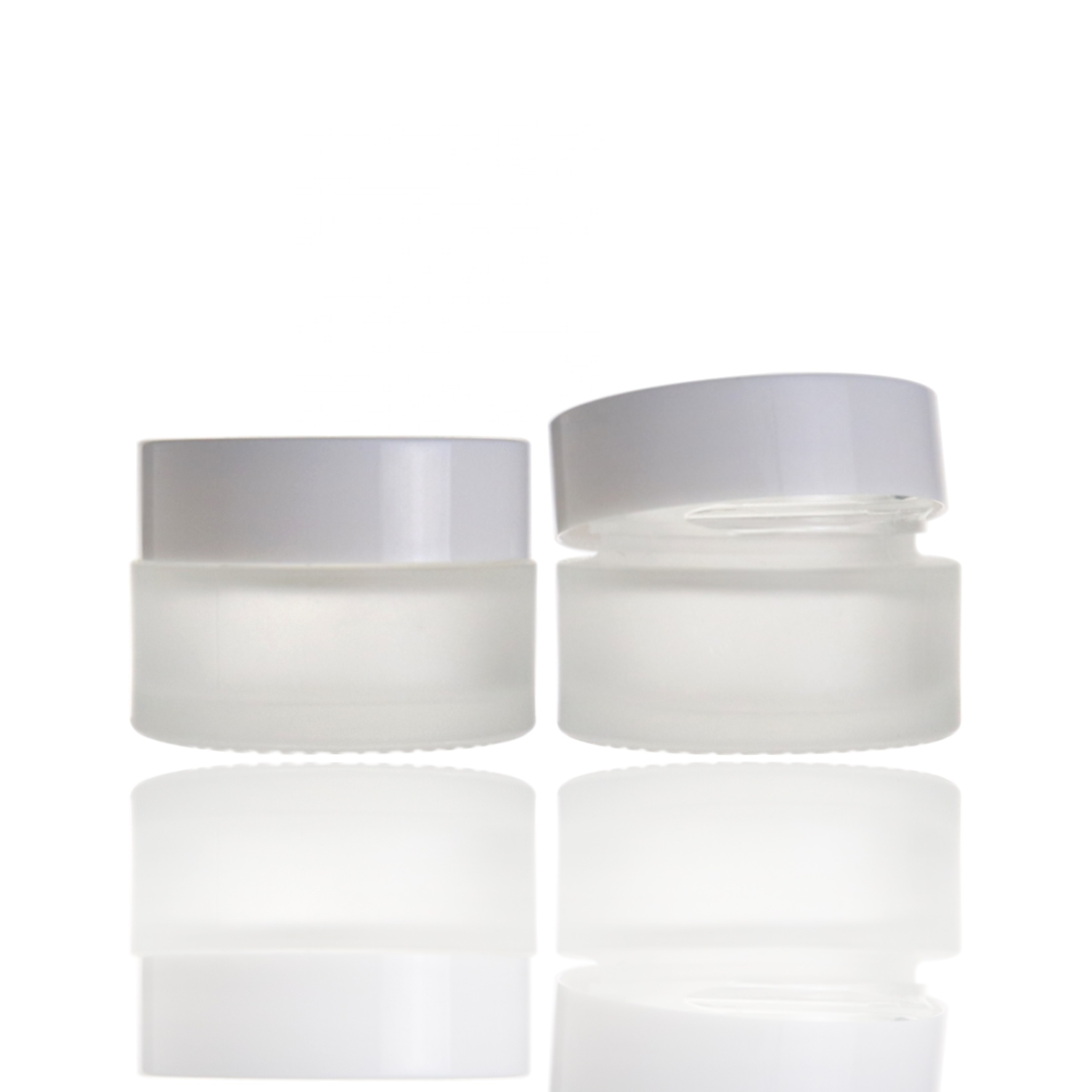 High end frosted white 15ml cream cosmetic glass jar