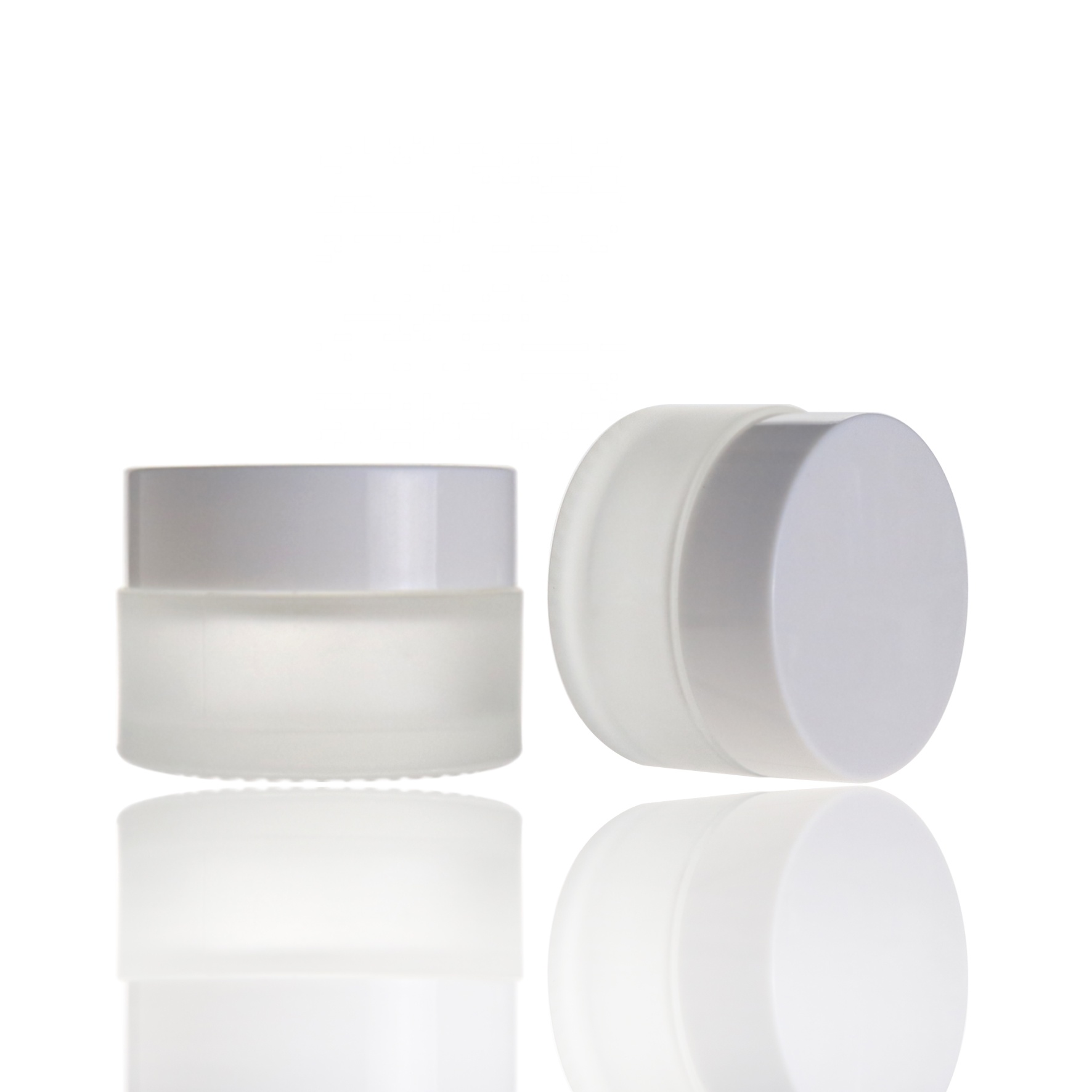 High end frosted white 15ml cream cosmetic glass jar