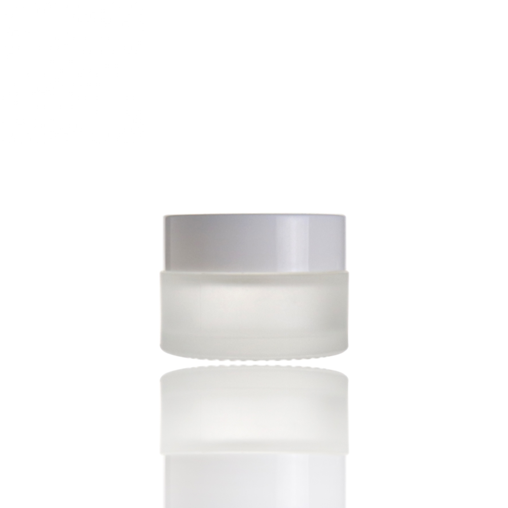 High end frosted white 15ml cream cosmetic glass jar