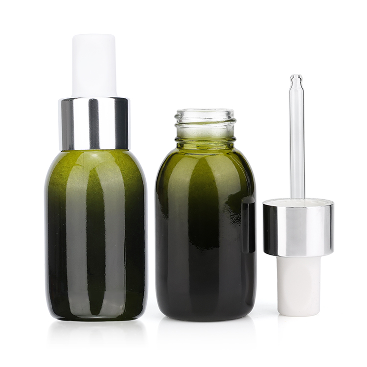 High end oil dropper glass bottle 50ml thick glass empty essential oil bottle for skincare packaging