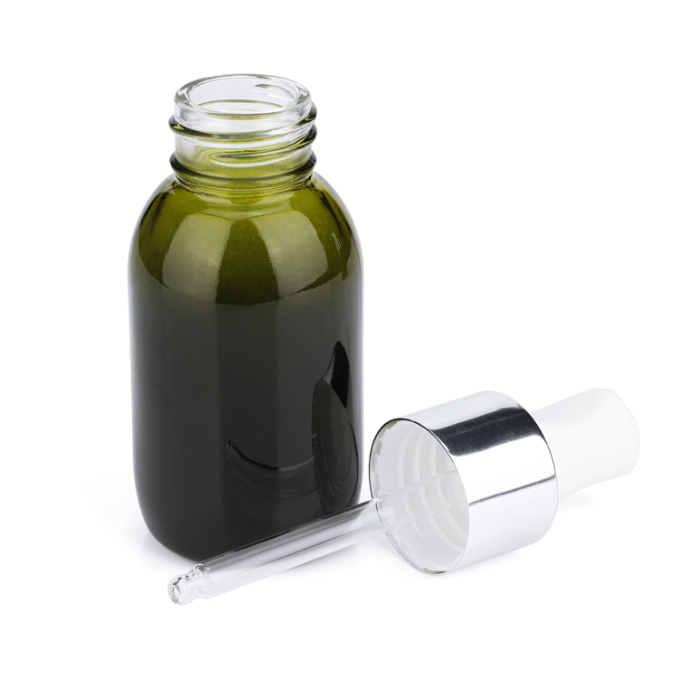 High end oil dropper glass bottle 50ml thick glass empty essential oil bottle for skincare packaging