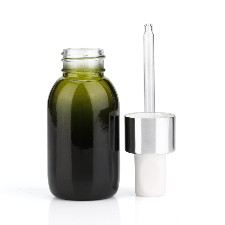 High end oil dropper glass bottle 50ml thick glass empty essential oil bottle for skincare packaging
