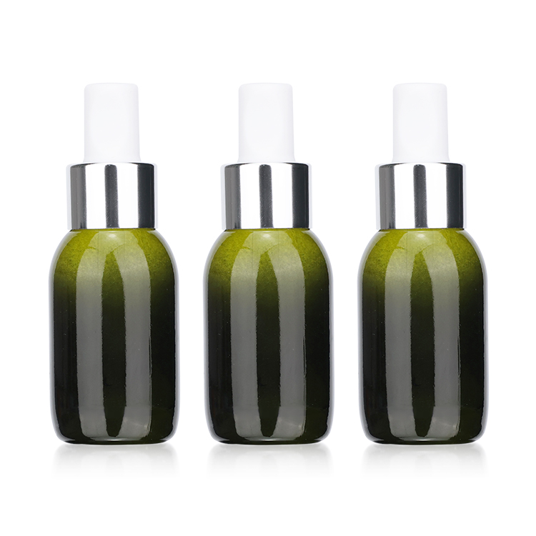 High end oil dropper glass bottle 50ml thick glass empty essential oil bottle for skincare packaging