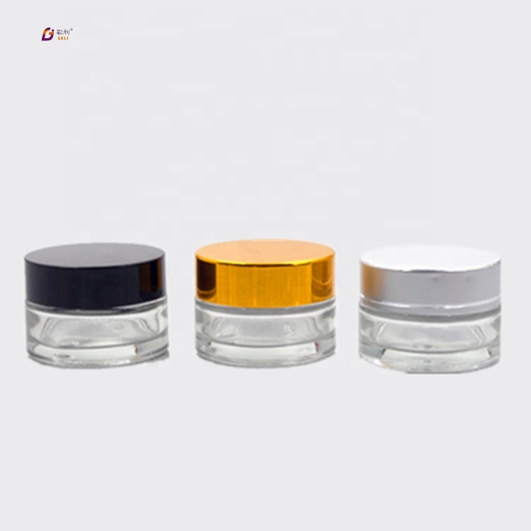 High end round unique cosmetic jar customised glass jar container for cream