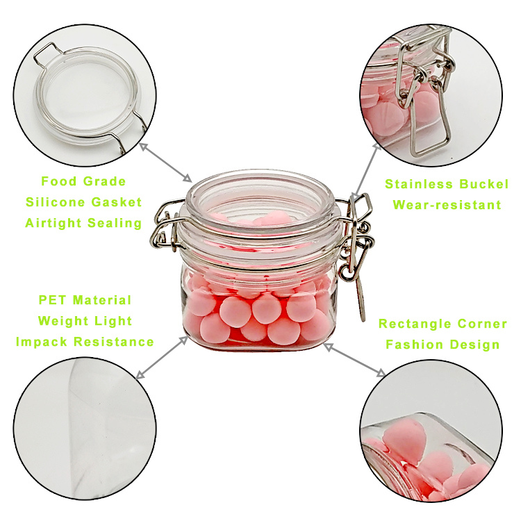 High end square 150ml empty cosmetic cream jars container acrylic