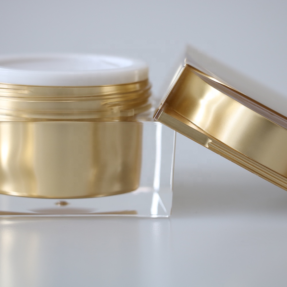 High end square cosmetic jar plastic cosmetic container acrylic cream jar 30g 50g