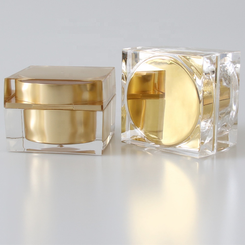 High end square cosmetic jar plastic cosmetic container acrylic cream jar 30g 50g