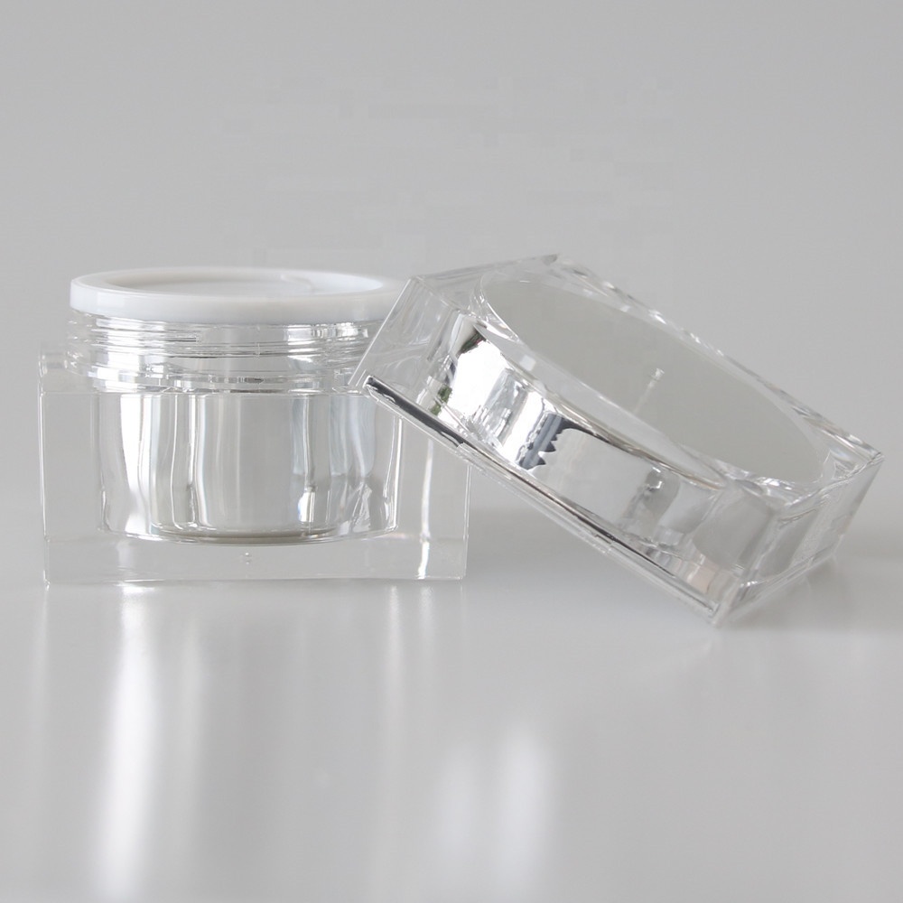 High end square cosmetic jar plastic cosmetic container acrylic cream jar 30g 50g