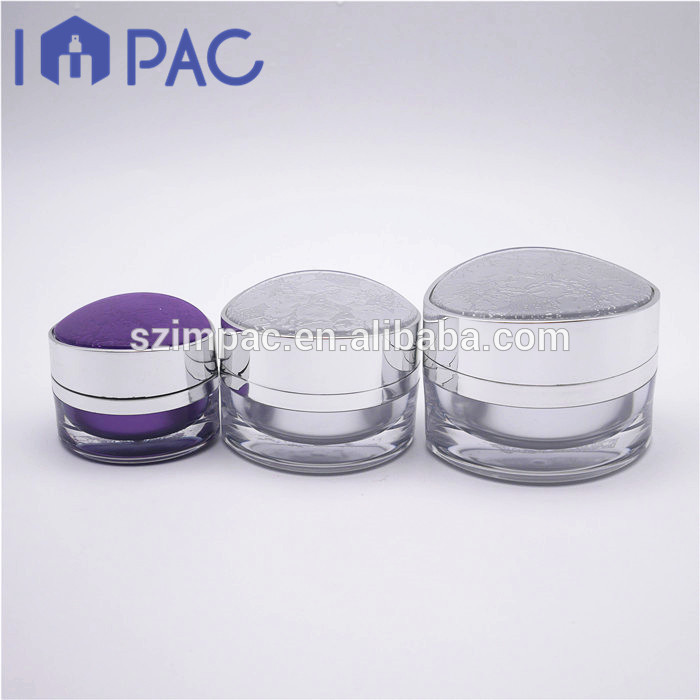 High fashion acrylic double wall oval shape jar packaging 15ml 30ml 50ml