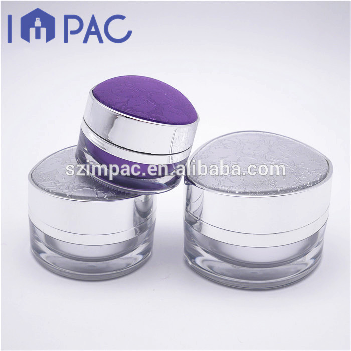 High fashion acrylic double wall oval shape jar packaging 15ml 30ml 50ml