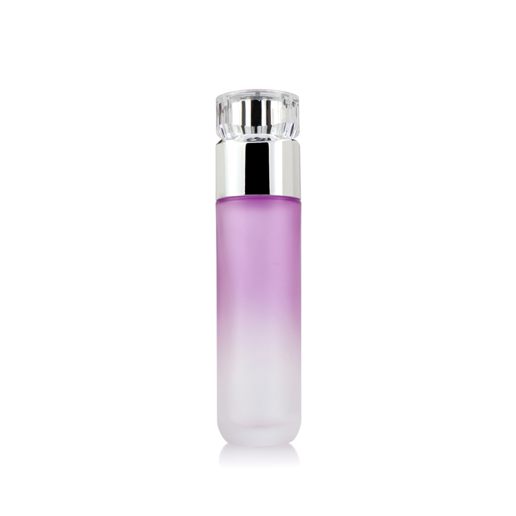 High grade 30g 50g 40ml 100ml 120ml empty matte purple packaging face cosmetic cream round frosted lotion bottle