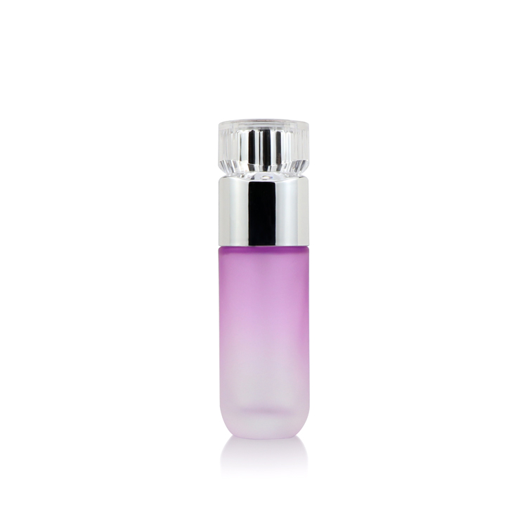 High grade 30g 50g 40ml 100ml 120ml empty matte purple packaging face cosmetic cream round frosted lotion bottle