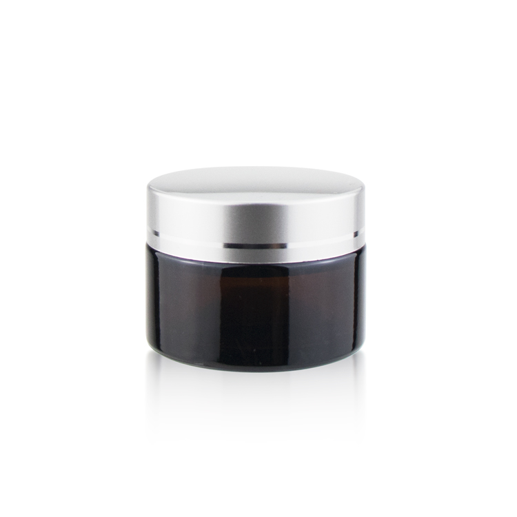 High grade 5 10 15 20 25 30 50 100 gram empty amber makeup containers round glass body scrub jars for cream gel