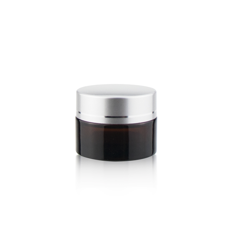 High grade 5 10 15 20 25 30 50 100 gram empty amber makeup containers round glass body scrub jars for cream gel
