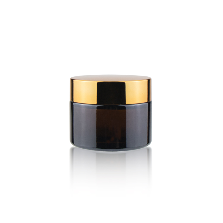High grade 5 10 15 20 25 30 50 100 gram empty amber makeup containers round glass body scrub jars for cream gel