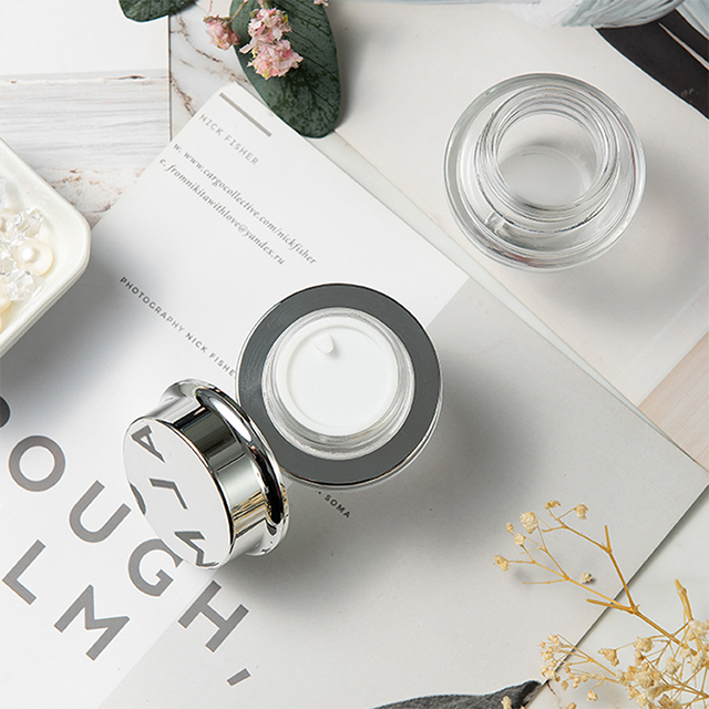 High-grade Cosmetics Packaging 5g 10g 15g gold Pearlescent White Purple Acrylic Cream Jar With Rose Lid