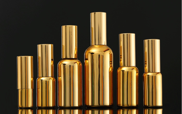 High-grade Gold-plated Glass Essential Oil Bottle Spray Pump Empty Essential Oil Bottles