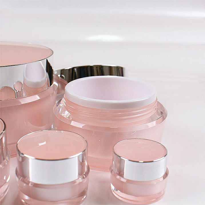 High-grade Plastic Acrylic Cream Jar Set 2/5/15/50/100g Round Plastic Bottle Packaging Cosmetic Bottles Can Be Customized
