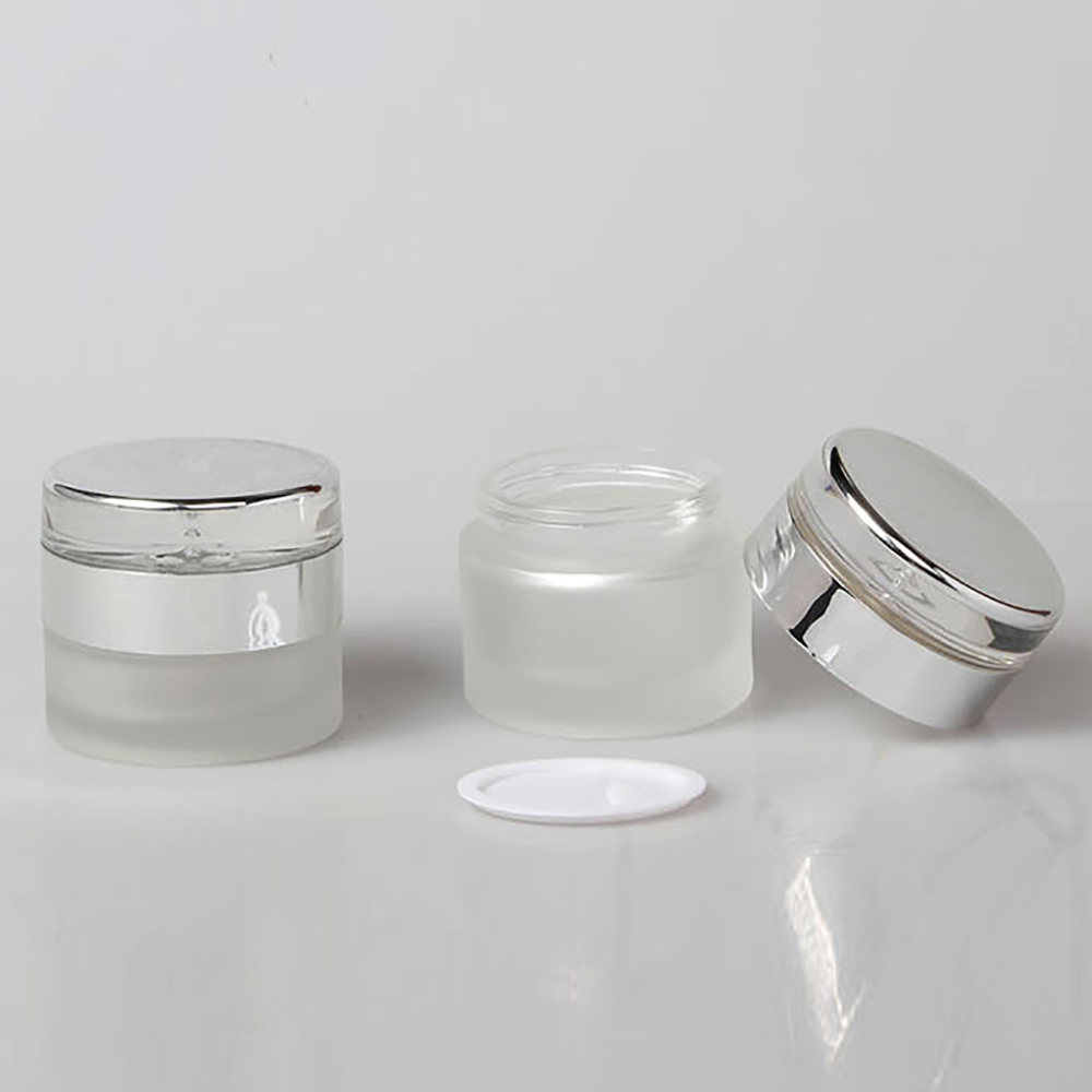 High-grade multi-size acrylic cover glass spray bottle and cream jar, bamboo cosmetic packaging face cream jar