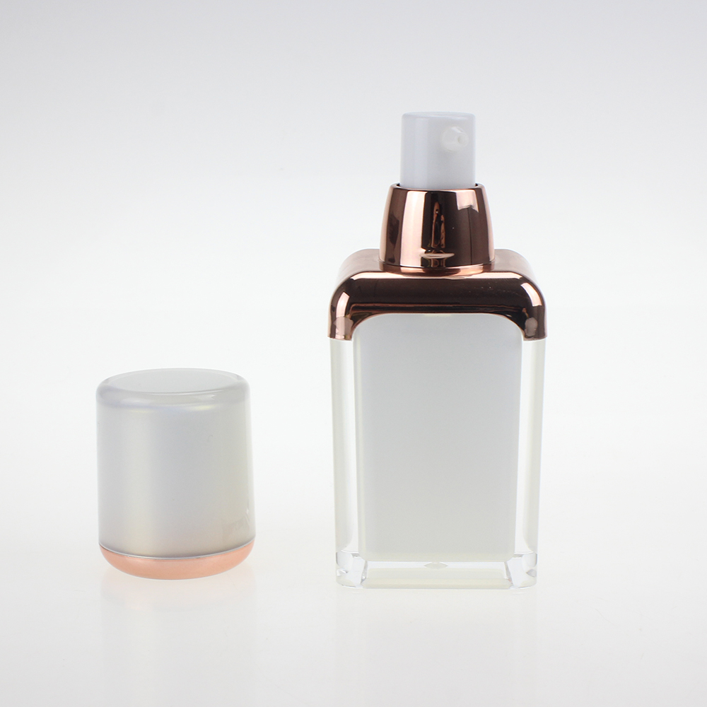 High-grade rose gold set product in acrylic, 50ml airless pump bottle