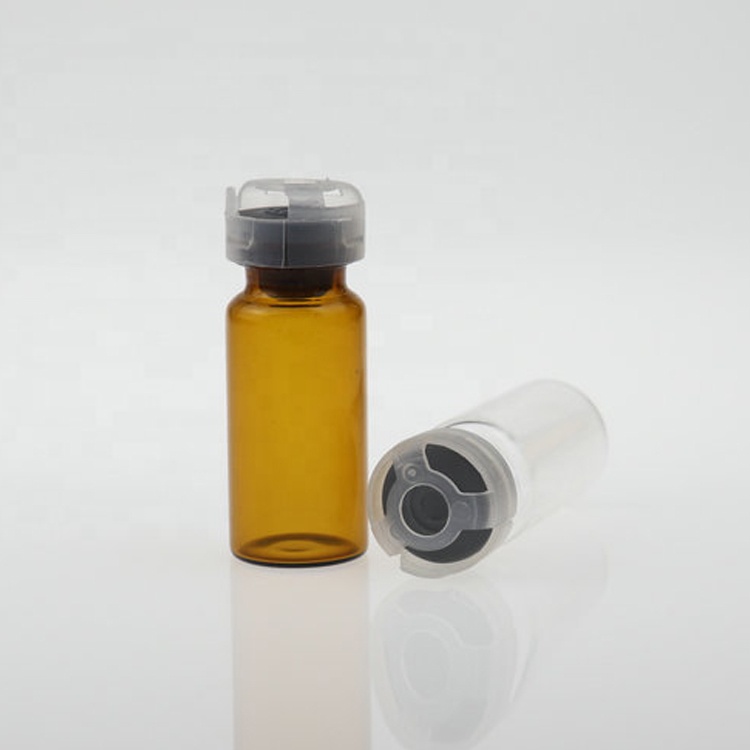 High quality 10 ml sterile tubular clear amber glass vials for injection with rubber stopper