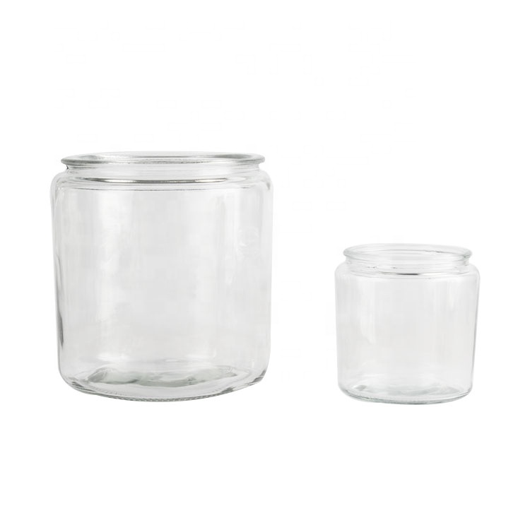 High quality 1000ml round glass jar with lid for food jam honey nut