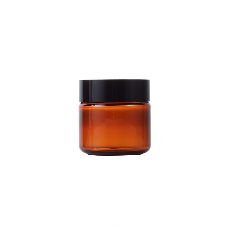 High quality 100g 120g amber cosmetic cream container PET cosmetic jar