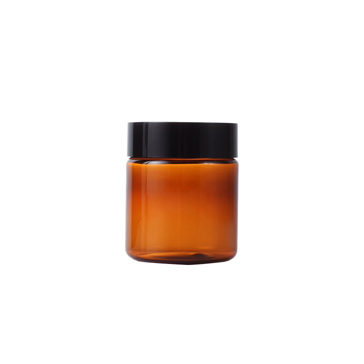 High quality 100g 120g amber cosmetic cream container PET cosmetic jar
