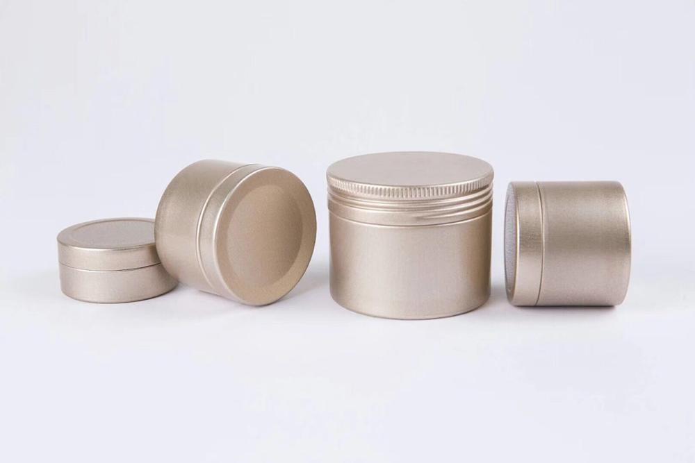 High quality 100ml 80ml 60ml 50ml 30ml 5ml color gold aluminium jar for cosmetic