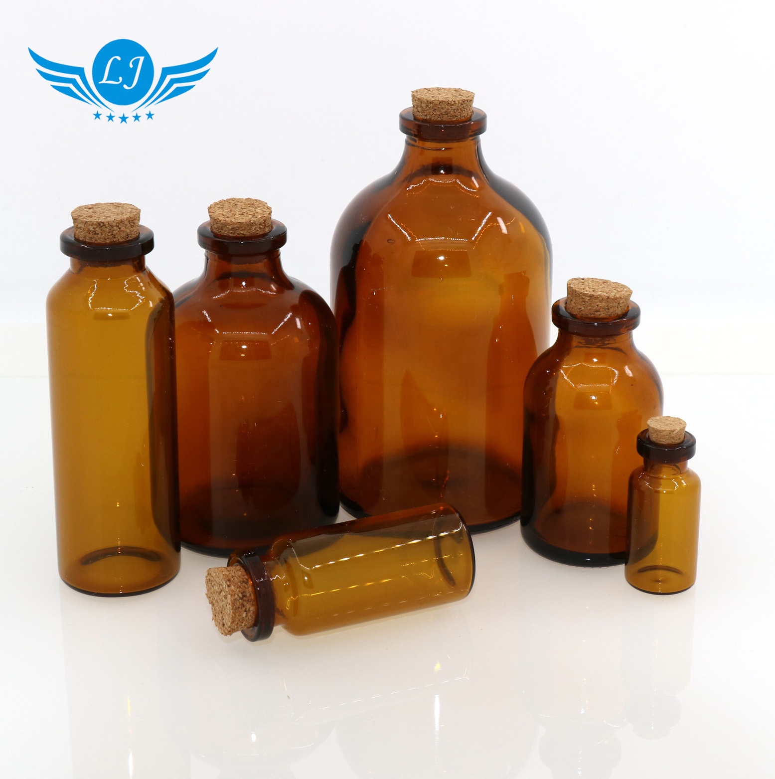 High quality 100ml Amber molded glass vials for injection