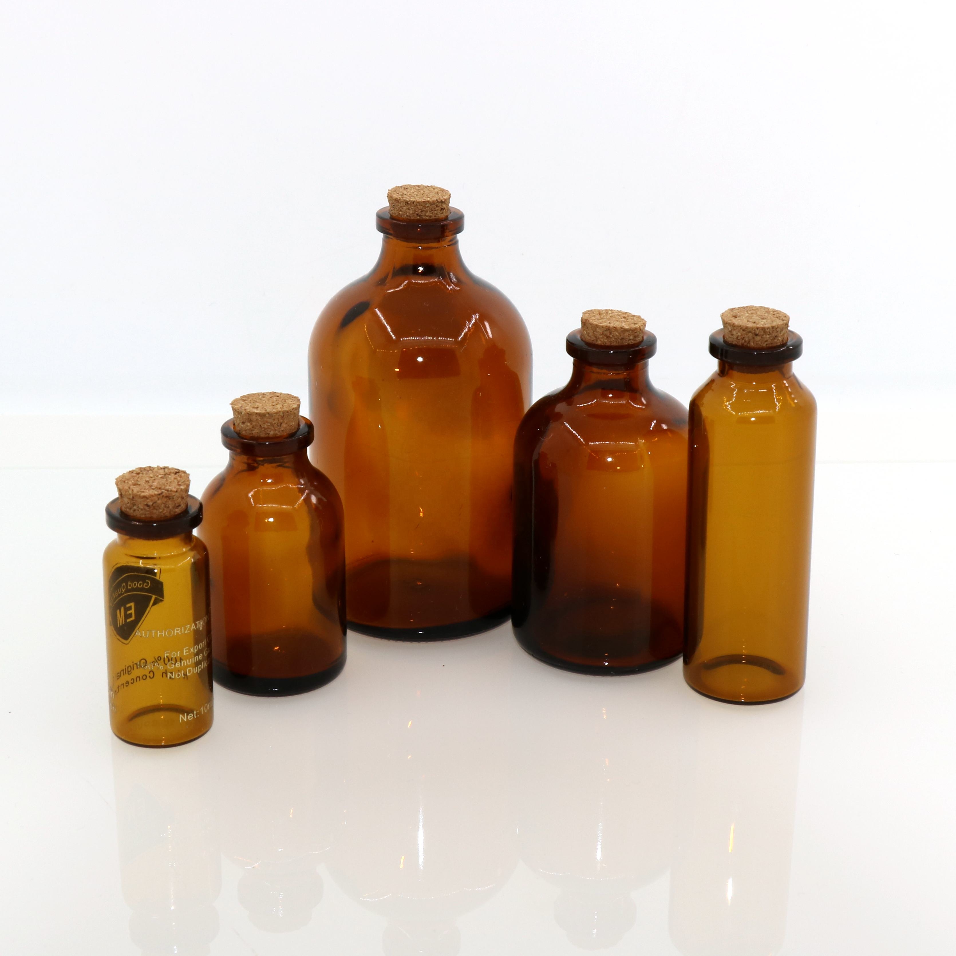 High quality 100ml Amber molded glass vials for injection