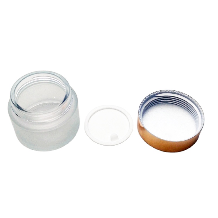 High quality 100ml frosted glass cosmetic jar with lid