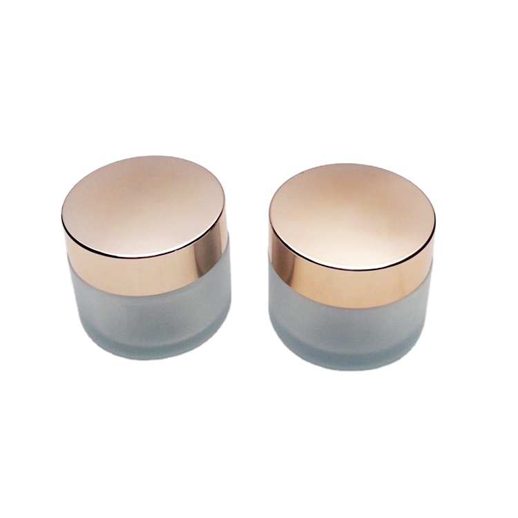 High quality 100ml frosted glass cosmetic jar with lid