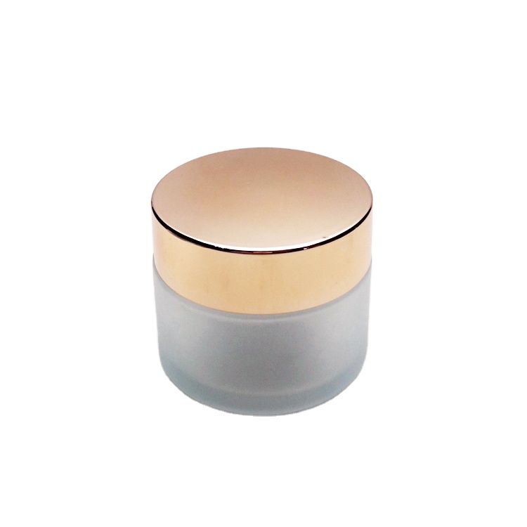 High quality 100ml frosted glass cosmetic jar with lid
