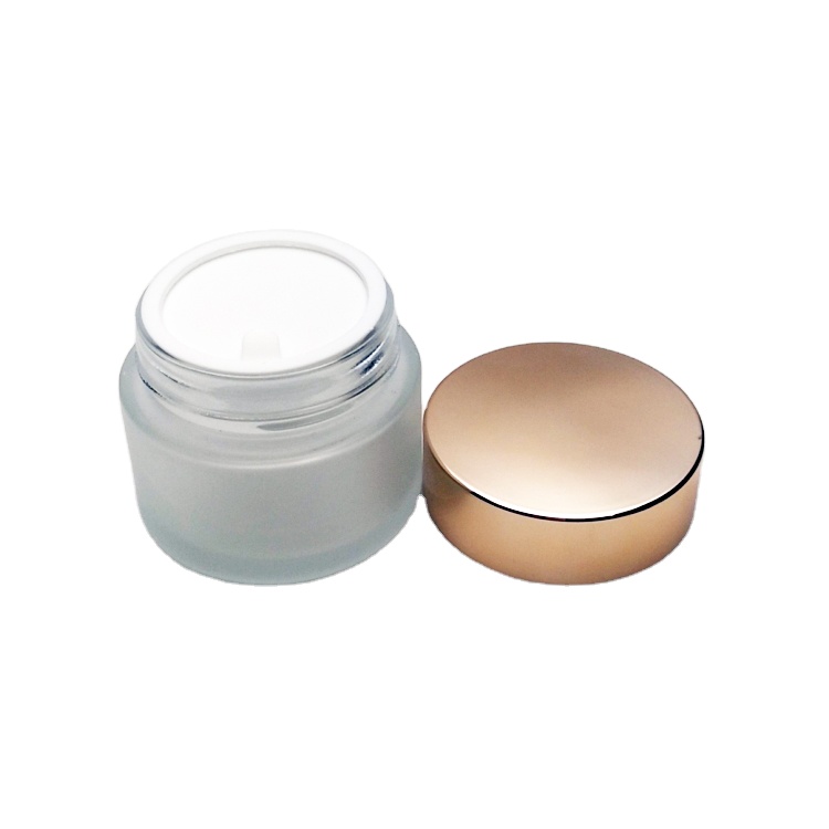 High quality 100ml frosted glass cosmetic jar with lid