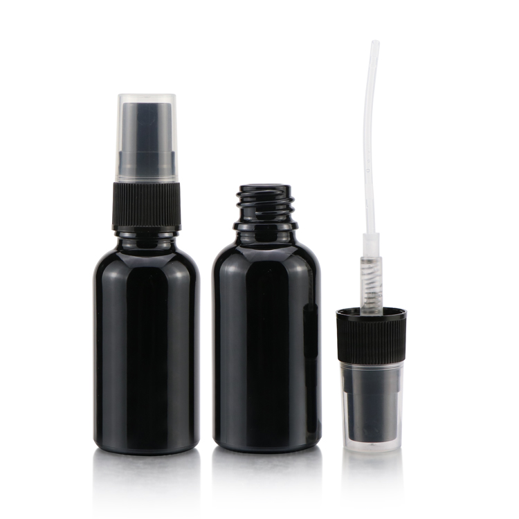 High quality 10ml 15ml 30ml 50ml 100 ml luxury empty frosted clear black glass spray perfume bottle